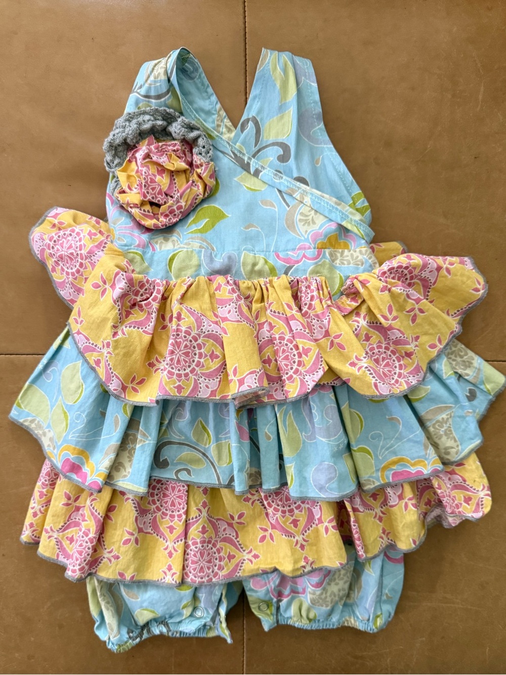 Mustard Pie Ruffle Romper 12M
